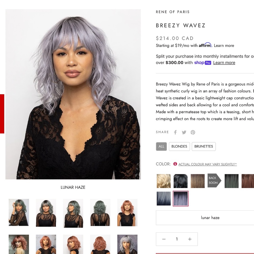 Beautiful high quality synthetic wig